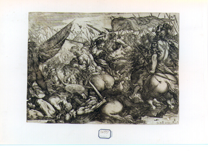 scena di battaglia (stampa) di Del Sole Giovanni Battista (sec. XVIII)