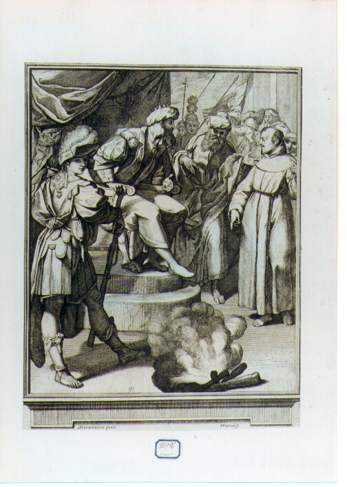 San Francesco d'Assisi predica davanti al sultano (stampa) di Ferroni Girolamo, Mazzucchelli Pier Francesco detto Morazzone (sec. XVIII)