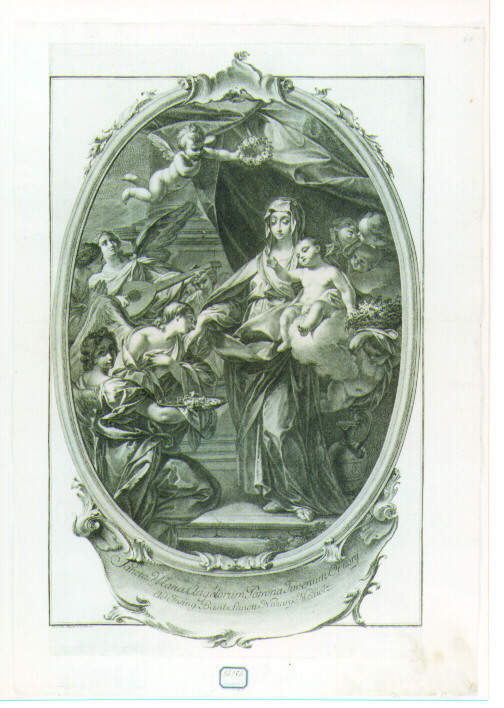 Madonna con Bambino e angeli (stampa) di Magatti Pietro Antonio (sec. XVIII)