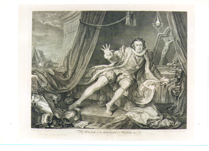 scena del Riccardo III (stampa) di Grignion Charles il Vecchio, Hogarth William (sec. XVIII)