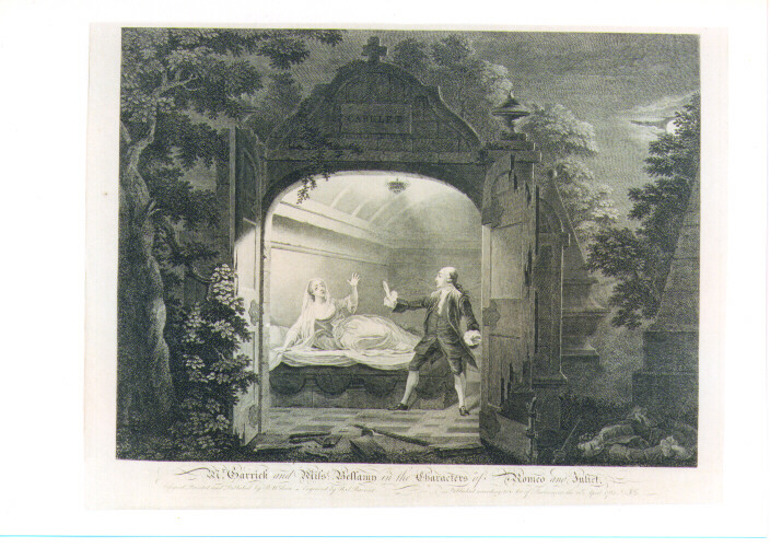 scena di Romeo e Giulietta (stampa) di Wilson Benjamin, Ravenet Simon François il Vecchio (sec. XVIII)