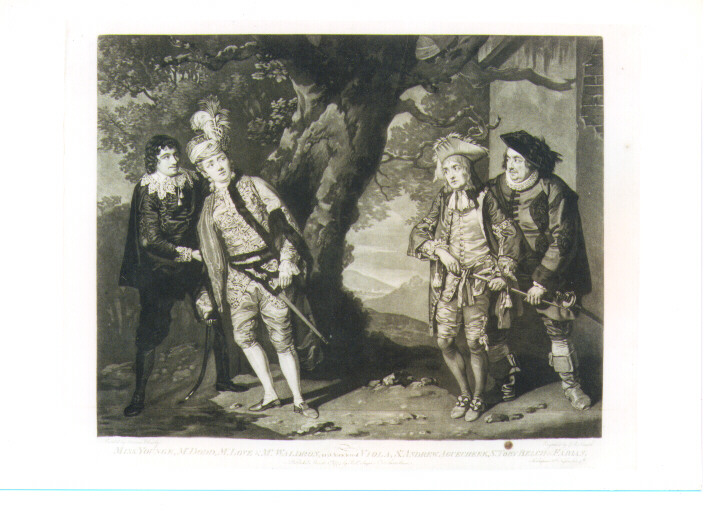 scena dalla dodicesima notte (stampa) di Smith John Raphael, Wheatley Francis (sec. XVIII)