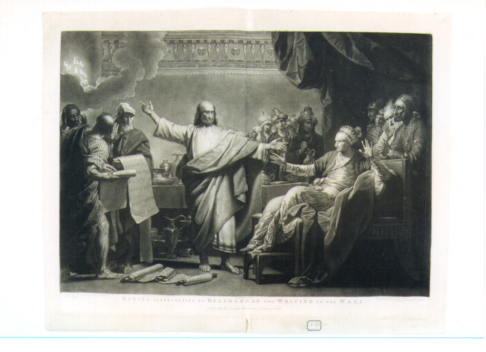 Daniele interpreta la scritta sul muro (stampa) di Green Valentine, West Benjamin (sec. XVIII)
