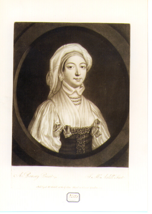 ritratto femminile a mezza figura (stampa) di Ramsay Allan (sec. XVIII)