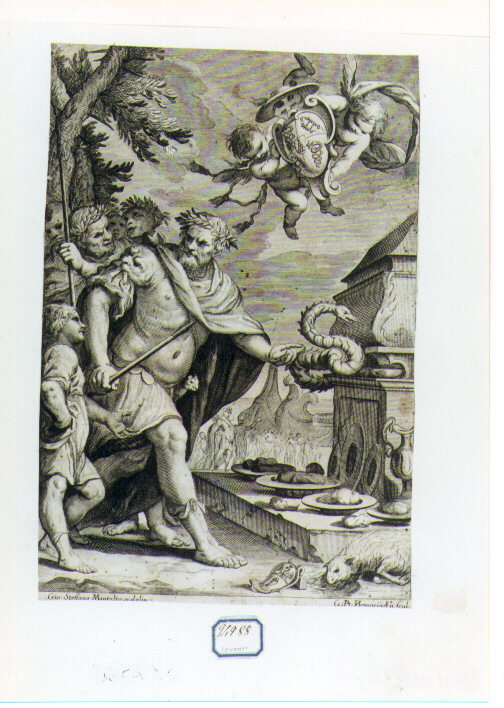 scena allegorica (stampa) di Danedi Giovanni Stefano detto Montalto, Bonacina Giovanni Battista (sec. XVII)