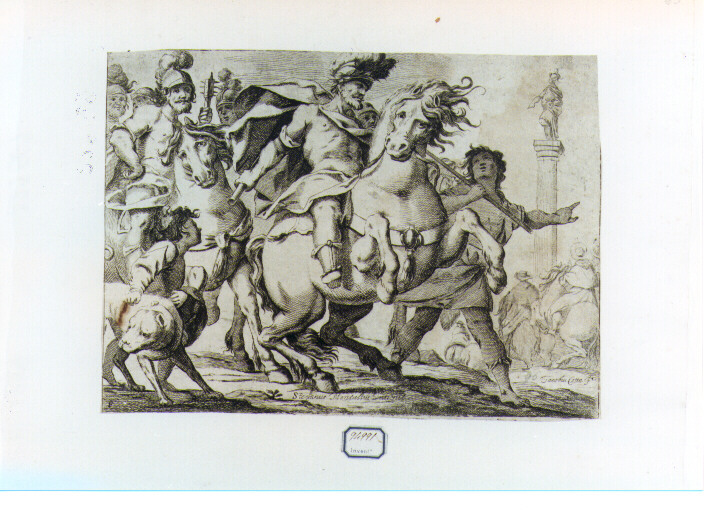 condottiero a cavallo (stampa) di Danedi Giovanni Stefano detto Montalto, Cotta Giacomo (sec. XVII)