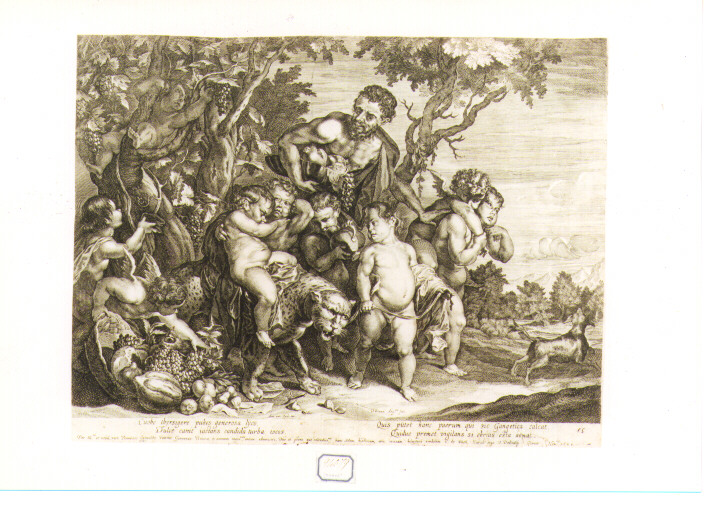 trionfo di Bacco fanciullo (stampa) di De Wael Cornelis, Van Dyck Anton (sec. XVII)