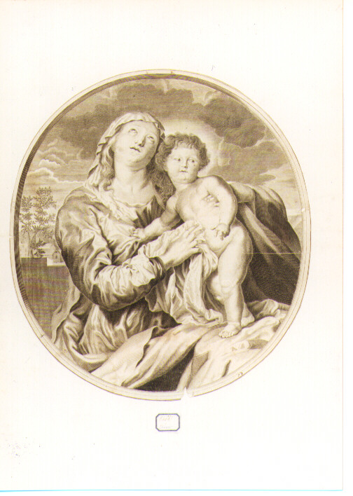 Madonna con Bambino (stampa) di Van Dyck Anton (sec. XVII)