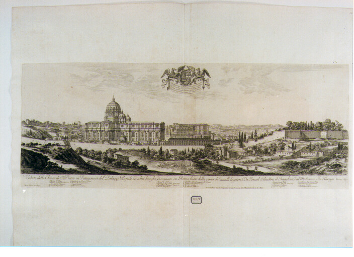 veduta della Chiesa di San Pietro a Roma (stampa) di Silvestre Israel (sec. XVII)