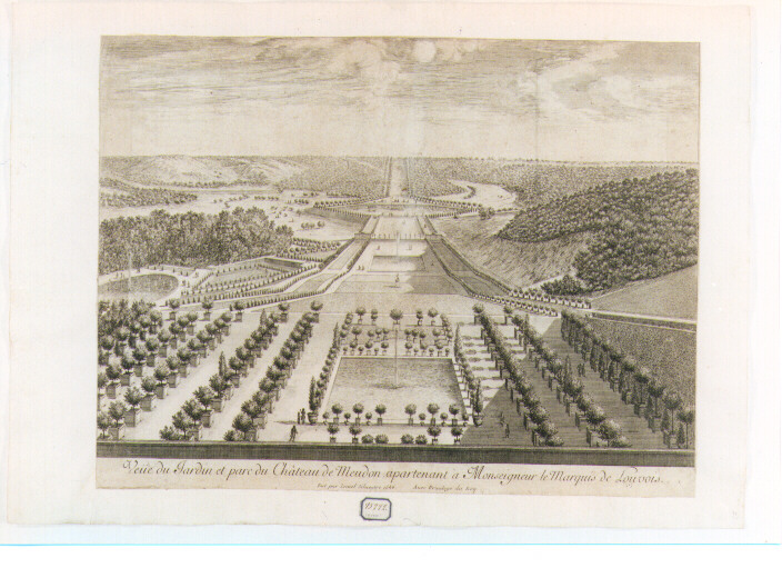 veduta del giardino e del parco del castello di Meudon (stampa) di Silvestre Israel (sec. XVII)