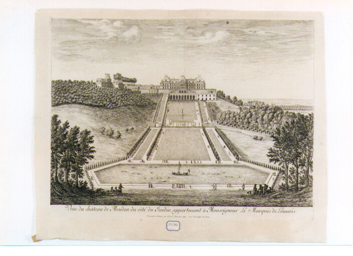 veduta del castello di Meudon (stampa) di Silvestre Israel (sec. XVIII)