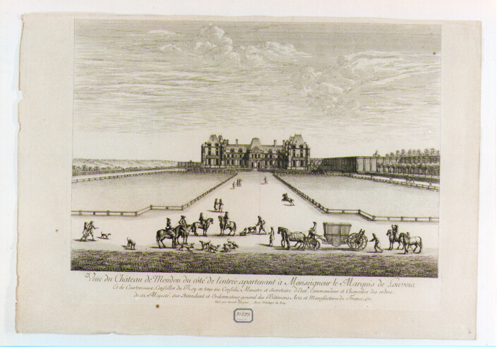 veduta del castello di Meudon (stampa) di Silvestre Israel (secc. XVII/ XVIII)