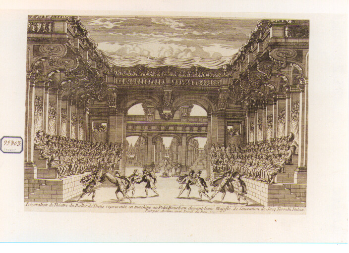 apparati scenografici di Giacomo Torrelli per il Balletto di Theti (stampa) di Aveline François Antoine (fine/inizio secc. XVII/ XVIII)