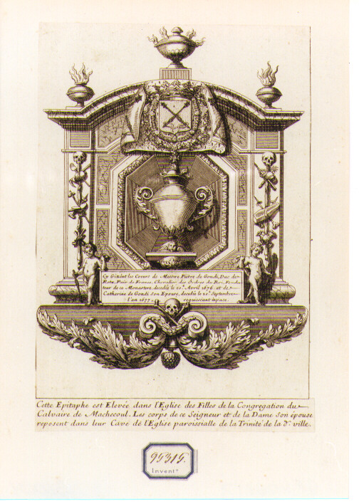 Monumento sepolcrale di Pierre De Gondi e sua Moglie (stampa) di Mariette Pierre-Jean (sec. XVIII)