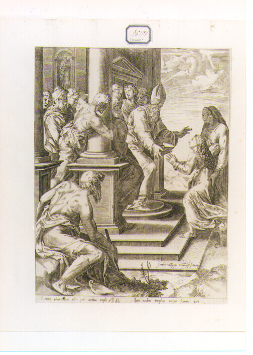 presentazione di Maria Vergine al tempio (stampa) di Valesio Giacomo (sec. XVI)