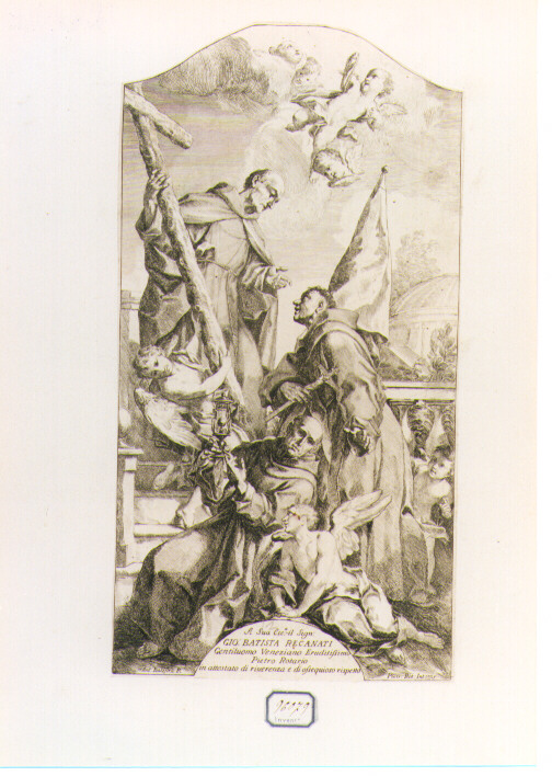 tre Santi dell'ordine francescano (stampa) di Balestra Antonio, Rotari Pietro Antonio (sec. XVIII)