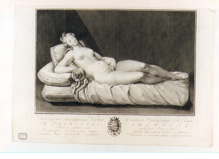 Venere dormiente (stampa) di Locatelli Giovanni Battista, Baratti Antonio (sec. XVIII)