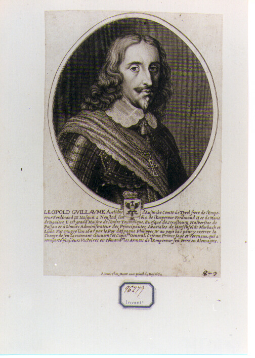 ritratto dell'arciduca Leopoldo Guglielmo (stampa) di Daret Pierre (CERCHIA) (sec. XVII)