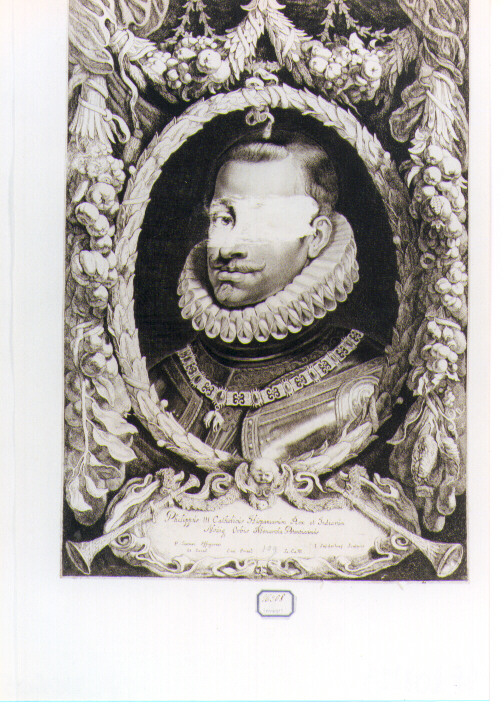 ritratto di Filippo III di Spagna (stampa) di Suyderhoef Jonas, Soutman Pieter Claesz (sec. XVII)