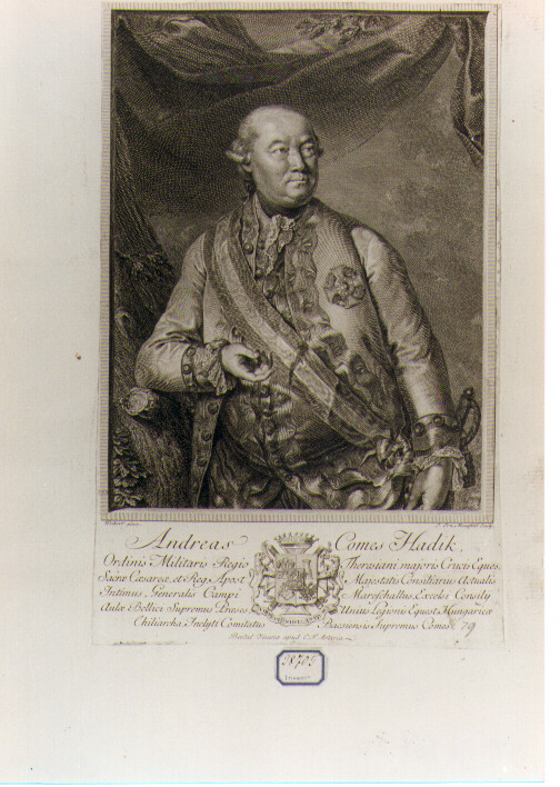 ritratto di Andreas Conte di Hadic (stampa) di Weikert Georg, Mansfeld Johann Ernst (ultimo quarto sec. XVIII)