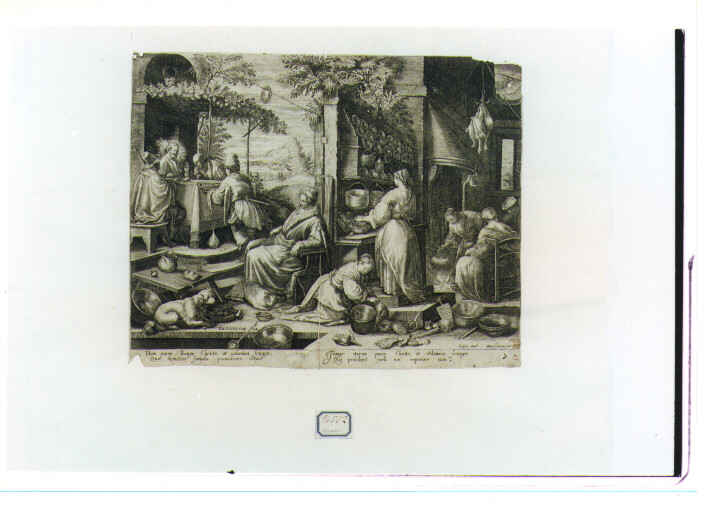 cena in Emmaus (stampa) di Sadeler Raphael I (CERCHIA) (secc. XVI/ XVII)