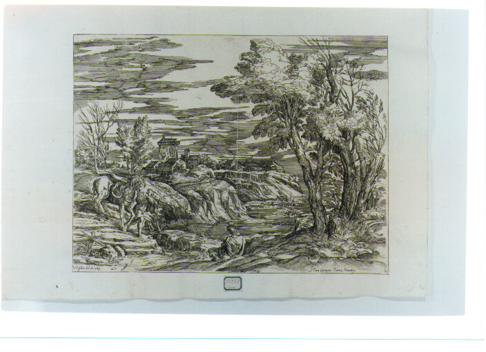 paesaggio fluviale (stampa) di Lefèvre Valentin (sec. XVII)