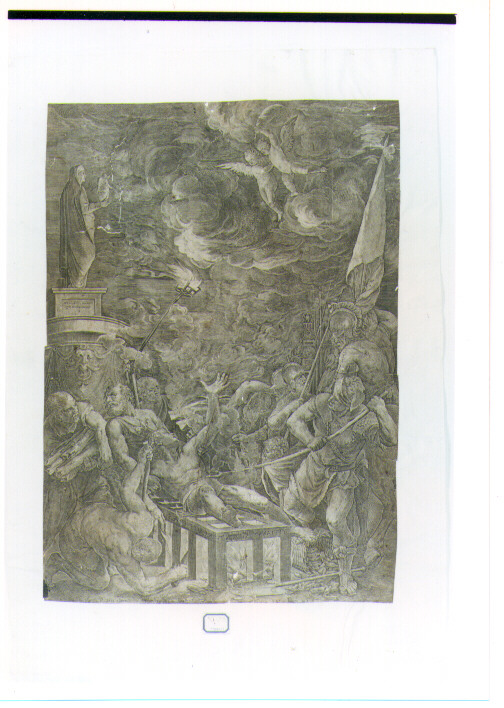 martirio di San Lorenzo (stampa) di Cort Cornelis (sec. XVI)