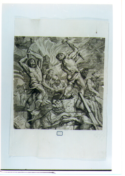 Vulcano nella fucina (stampa) di Cort Cornelis (sec. XVI)