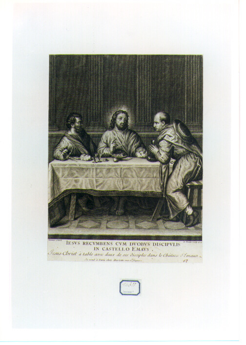 cena in Emmaus (stampa) di Bazin Nicolas (sec. XVIII)