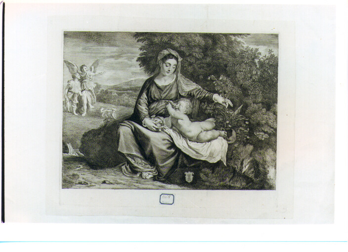 Madonna con Bambino (stampa) di Visscher Cornelis II (sec. XVII)