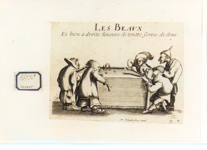 gioco del biliardo (stampa) di Callot Jacques (sec. XVII)