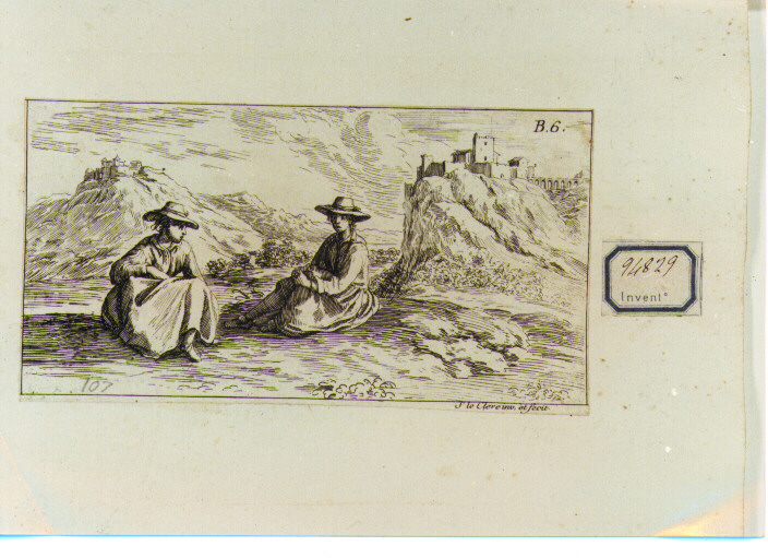 paesaggio (stampa) - ambito francese (secc. XVII/ XVIII)