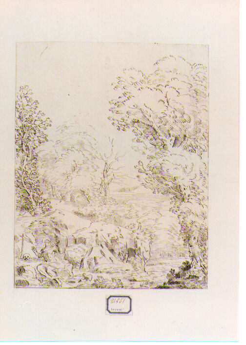 paesaggio fluviale (stampa) di Bonzi Pietro Paolo detto Gobbo dei Frutti (sec. XVIII)