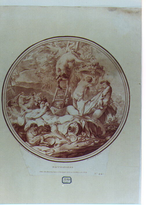 baccanale (stampa a colori) - ambito francese (sec. XVIII)