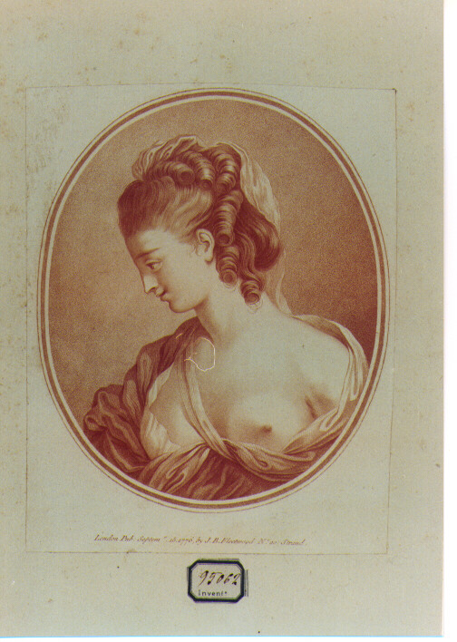 ritratto femminile (stampa a colori) - ambito inglese (sec. XVIII)