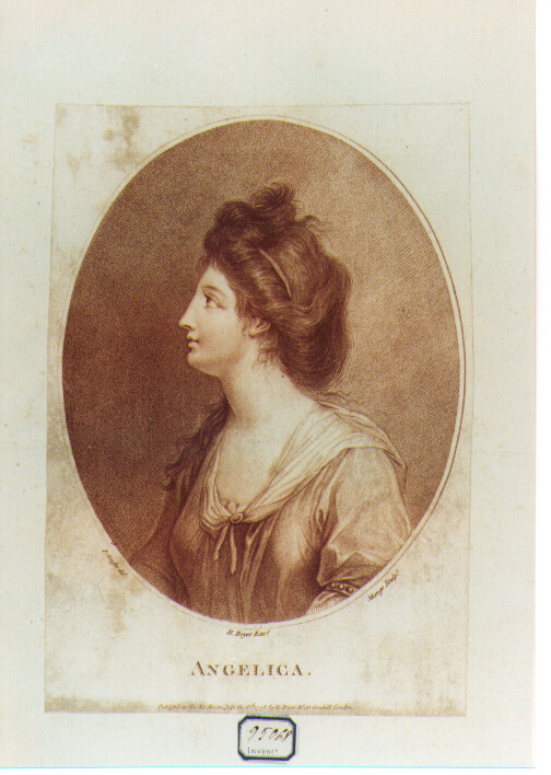 ritratto di donna (stampa a colori) di Gresse Johon Alexander (sec. XVIII)