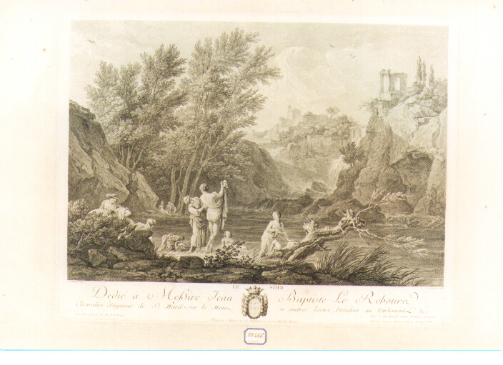 paesaggio fluviale (stampa) di Aliamet Jean Jacques, Vernet Claude Joseph (sec. XVIII)