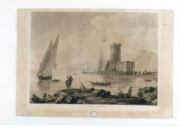 paesaggio marino (stampa) di Benazech Peter Paul, Vernet Claude Joseph (sec. XVIII)