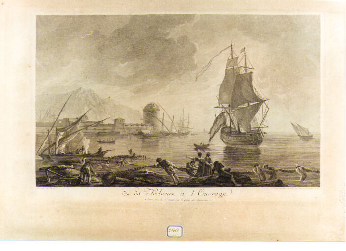 paesaggio con marina (stampa) di Vernet Claude Joseph (sec. XVIII)