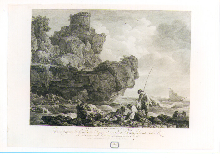 paesaggio marino (stampa) di Le Veau Jean Jacques, Vernet Claude Joseph (sec. XVIII)