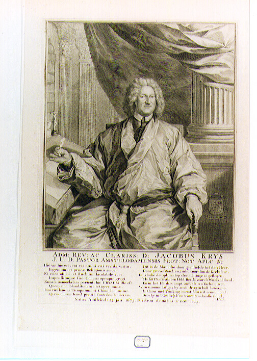 ritratto d'uomo (stampa) di Houbraken Jacobus, Wandelaar Jan (sec. XVIII)