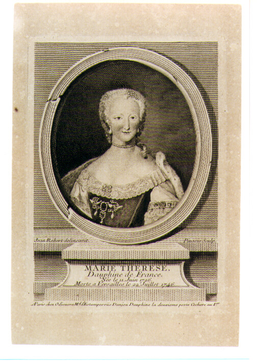 ritratto di donna (stampa) di Pinssio Sebastien, Robert Jean (sec. XVIII)