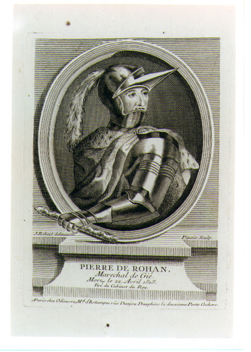 ritratto d'uomo (stampa) di Robert Jean, Pinssio Sebastien (sec. XVIII)