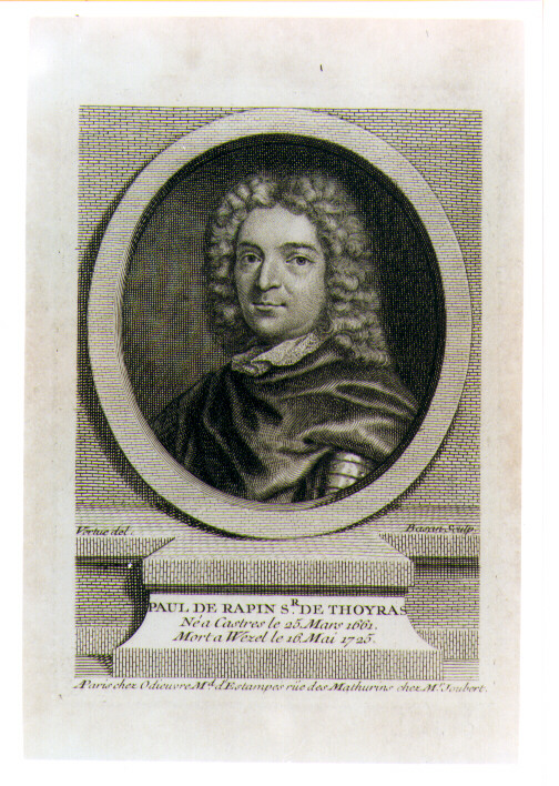 ritratto di Paul De Rapin Sr. De Thoyras (stampa) di Basan Pierre François (sec. XVIII)