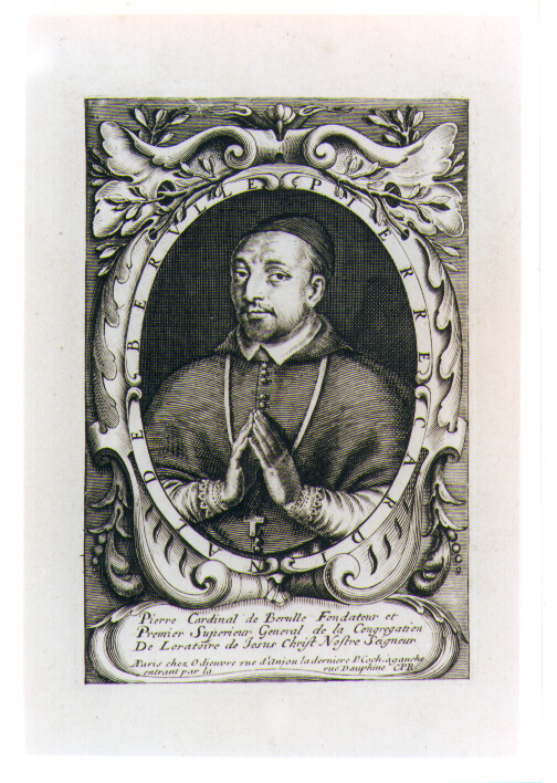 Ritratto di Pierre Cardinale De Berulle (stampa) di Odieuvre Michel (CERCHIA) (sec. XVIII)
