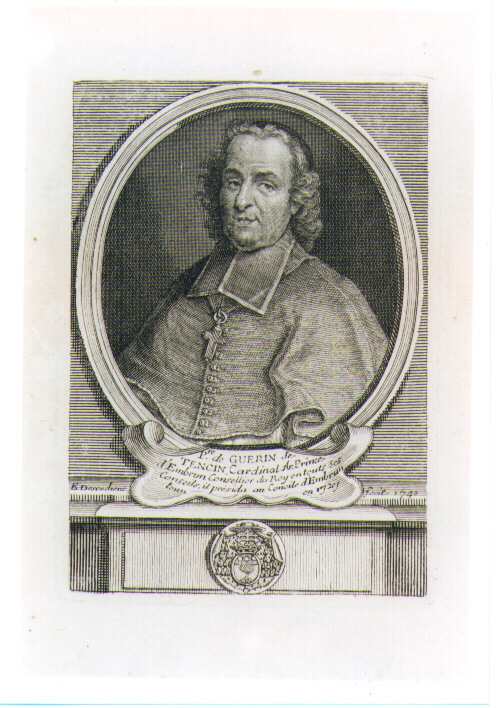 Ritratto del Cardinale Pierre De Guerin De Tencin (stampa) di Desrochers Etienne Jehandier (sec. XVIII)