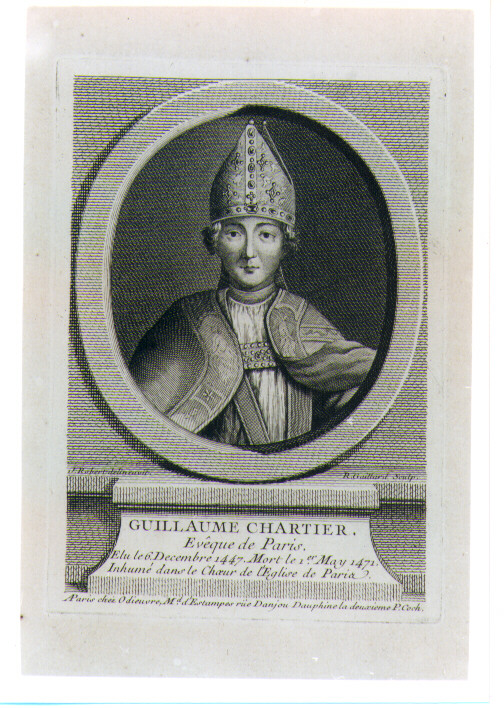 Ritratto di Guillaume Chartier Vescovo di Parigi (stampa) di Gaillard René (sec. XVIII)