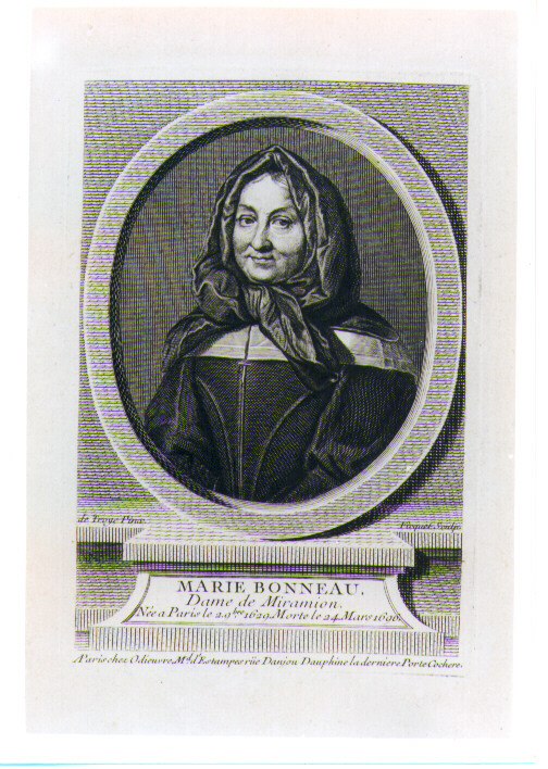 Ritratto di Marie Bonneau (stampa) di Ficquet Etienne (sec. XVIII)