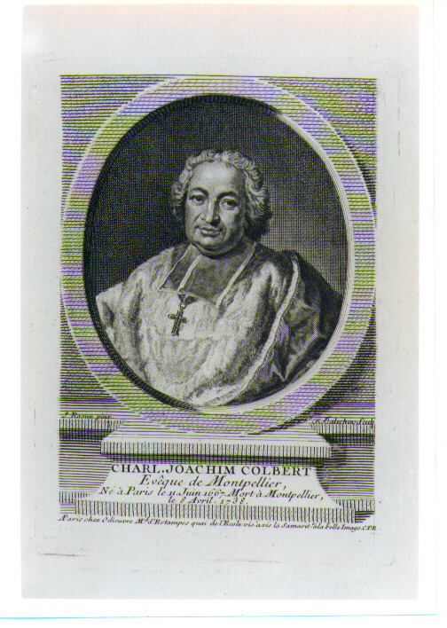 Ritratto di Charles Joachim Colbert Vescovo di Montpellier (stampa) di Balechou Jean Joseph (sec. XVIII)