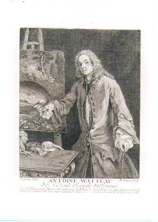 ritratto d'uomo (stampa) di Watteau Antoine, Lépicié Bernard (sec. XVIII)